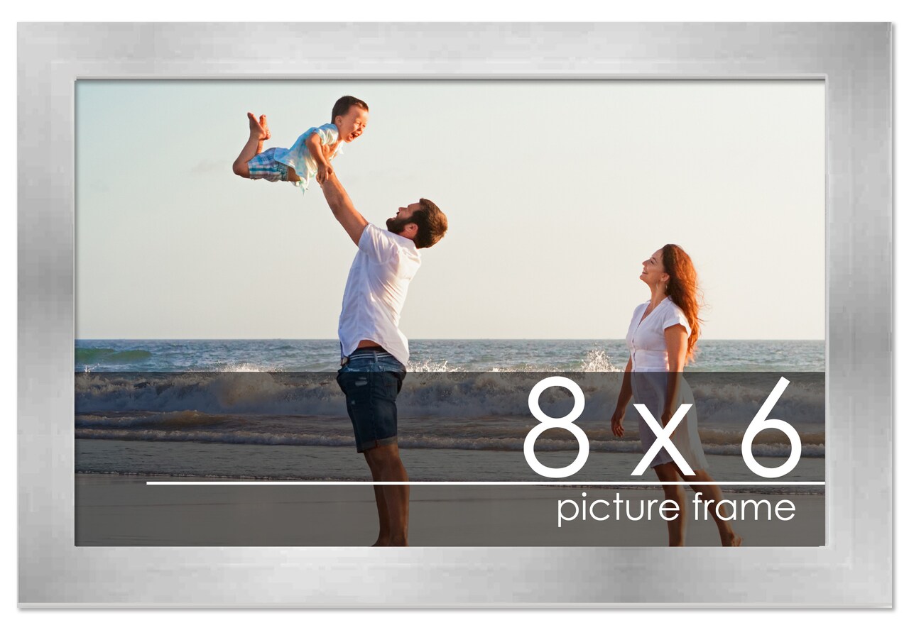 8x6 Solid Wood Picture Frame with UV-Resistant Acrylic & Acid-Free Backing, Available in 6 Finishes: Matte Black, Matte White, Metallic Bronze, Silver, Natural Wood Grain & Mahogany